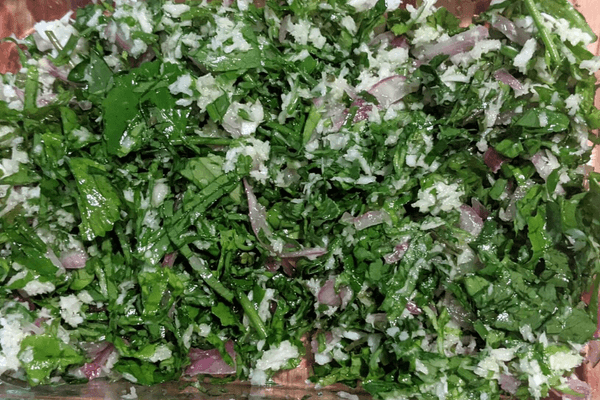 Sri lankan gotu gola mallum on a dish