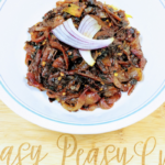 seeni sambol (caramelized onion) dish on a pan