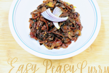 seeni sambol (caramelized onion) dish on a pan